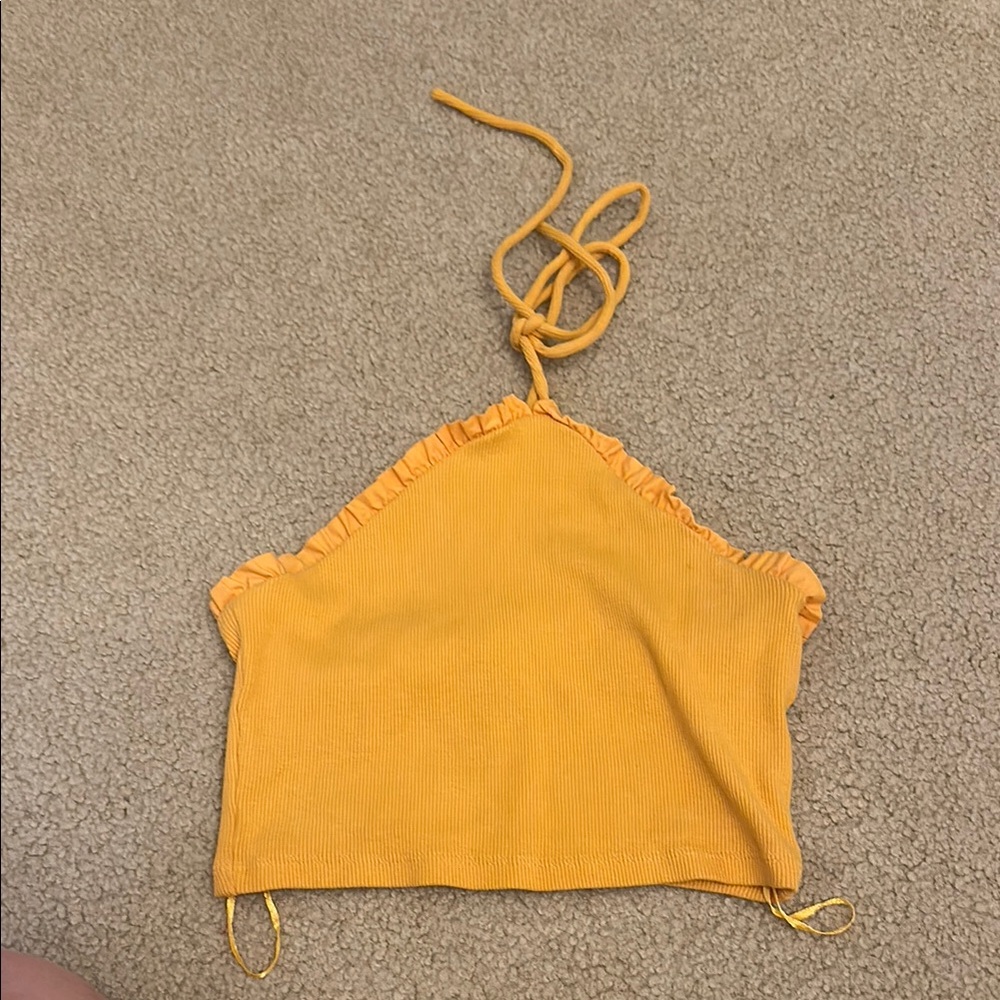 Yellow Zara Halter Crop Top